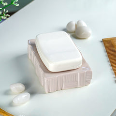 Beige Textured Ceramic Bathroom Set of 3