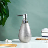 Silver Textured Ceramic Soap Dispenser