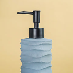 Matte Gray Ripple Ceramic Soap Dispenser