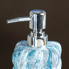 Blue Ocean Swirl Ceramic Soap Dispenser