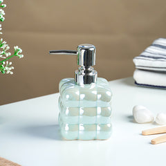 Pastel Blue Glossy Cloud-Inspired Ceramic Soap Dispenser