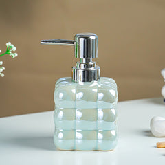 Pastel Blue Glossy Cloud-Inspired Ceramic Soap Dispenser