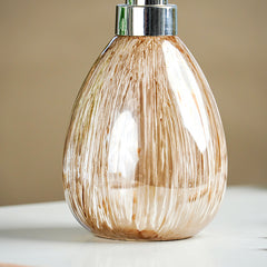 Beige Streaked Glass Soap Dispenser