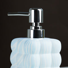 Blue and White Swirl Ceramic Soap Dispenser