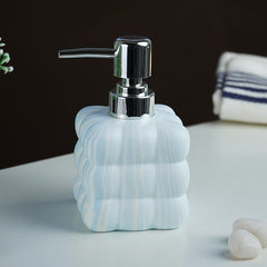 Blue and White Swirl Ceramic Soap Dispenser