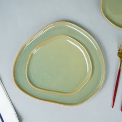 Sage Green with Organic Rim Detailing Dinner Set of 12 pcs