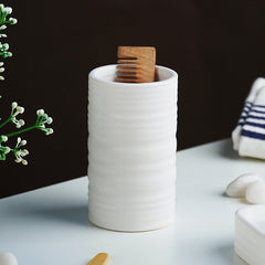 White Matte Ceramic Bathroom Set of 4