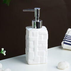 White Textured Ceramic Bathroom Set of 3