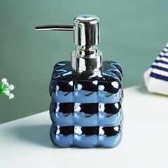 Metallic Blue Glossy Cloud-Inspired Ceramic Soap Dispenser