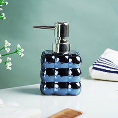 Metallic Blue Glossy Cloud-Inspired Ceramic Soap Dispenser