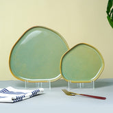 Sage Green with Organic Rim Detailing Dinner Set of 2 pcs
