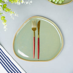Sage Green with Organic Rim Detailing Dinner Set of 2 pcs