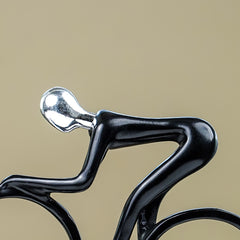Black and Silver Cyclist Sculpture