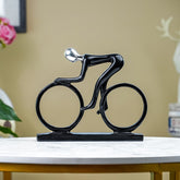 Black and Silver Cyclist Sculpture