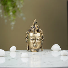 Mini Gold Buddha Head Statue