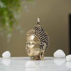Mini Gold Buddha Head Statue