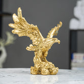 Golden Textured Eagle Sculpture
