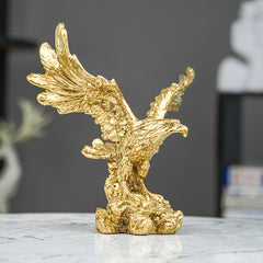 Golden Textured Eagle Sculpture