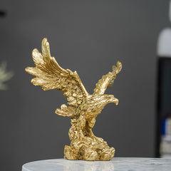 Golden Textured Eagle Sculpture