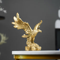 Golden Textured Eagle Sculpture