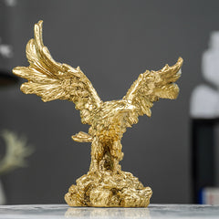 Golden Textured Eagle Sculpture