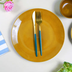 Golden Dinner Set with Green Exterior (Set of 3)