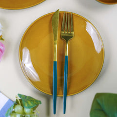 Golden Dinner Set with Green Exterior (Set of 3)