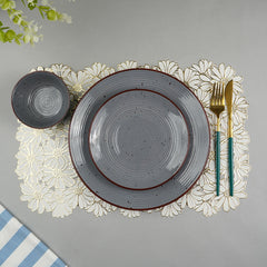 Elegant White & Gold Table Mat - Set of 2 & 6