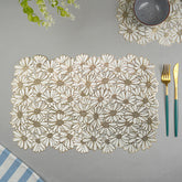 Elegant White & Gold Table Mat - Set of 2 & 6