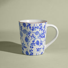 Ceramic Mug with Blue Floral Print