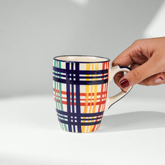 Multicolor Plaid Ceramic Mug