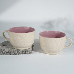 Cappuccino Cup in Pink Ceramic with White Exterior