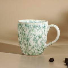 Speckled White and Green Ceramic Mug