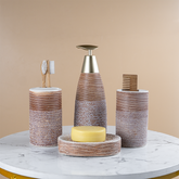 Rustic Ceramic Bathroom Accessory Set