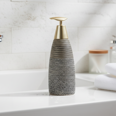 Modern Black & Gold Ceramic Soap Dispenser