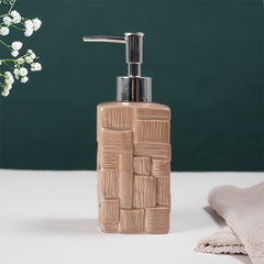 Brown Textured Ceramic Bathroom Set of 4