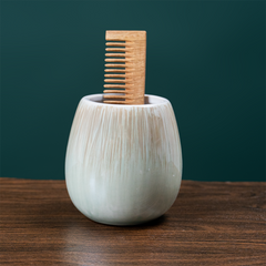 Pearlescent White and Gold Drip Ceramic Bathroom Set of 4