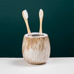 Brown Streaked Glass Bathroom Set of 4