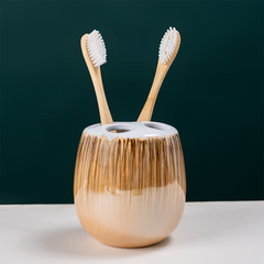 Amber Gold Drip Ceramic Bathroom Set of 4