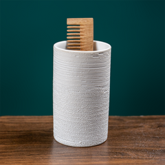 White Textured Ceramic Bathroom Set of 4