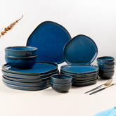 Midnight Blue Ceramic Dinnerware - Set of 20