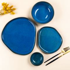 Midnight Blue Ceramic Dinnerware - Set of 20