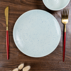 Sky Blue Speckled Ceramic Dinnerware Set - Set of 20