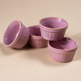 Solid Pink Color Dip Bowls with Design