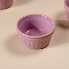 Solid Pink Color Dip Bowls with Design