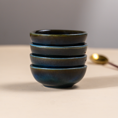 Dark Blue Glazed Dipping Bowls