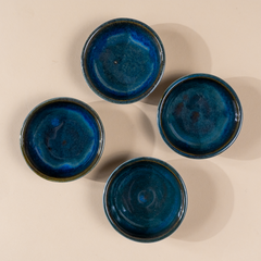 Dark Blue Glazed Dipping Bowls