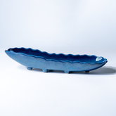 Vivid Blue Wavy Ceramic Platter
