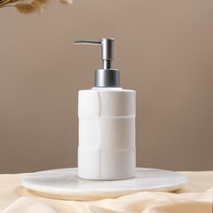 Minimalist White Ceramic Soap Dispenser