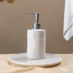 Minimalist White Ceramic Soap Dispenser